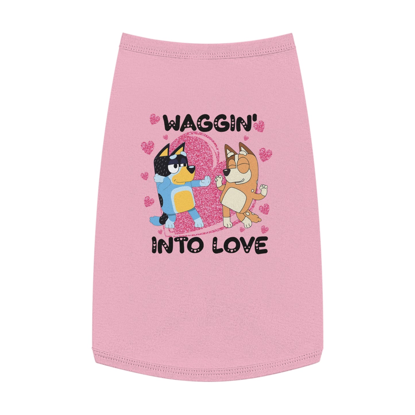Princess Grace 'Waggin' Into Love Pet Tank Top Cute Dog Themed Apparel for Valentine’s Day