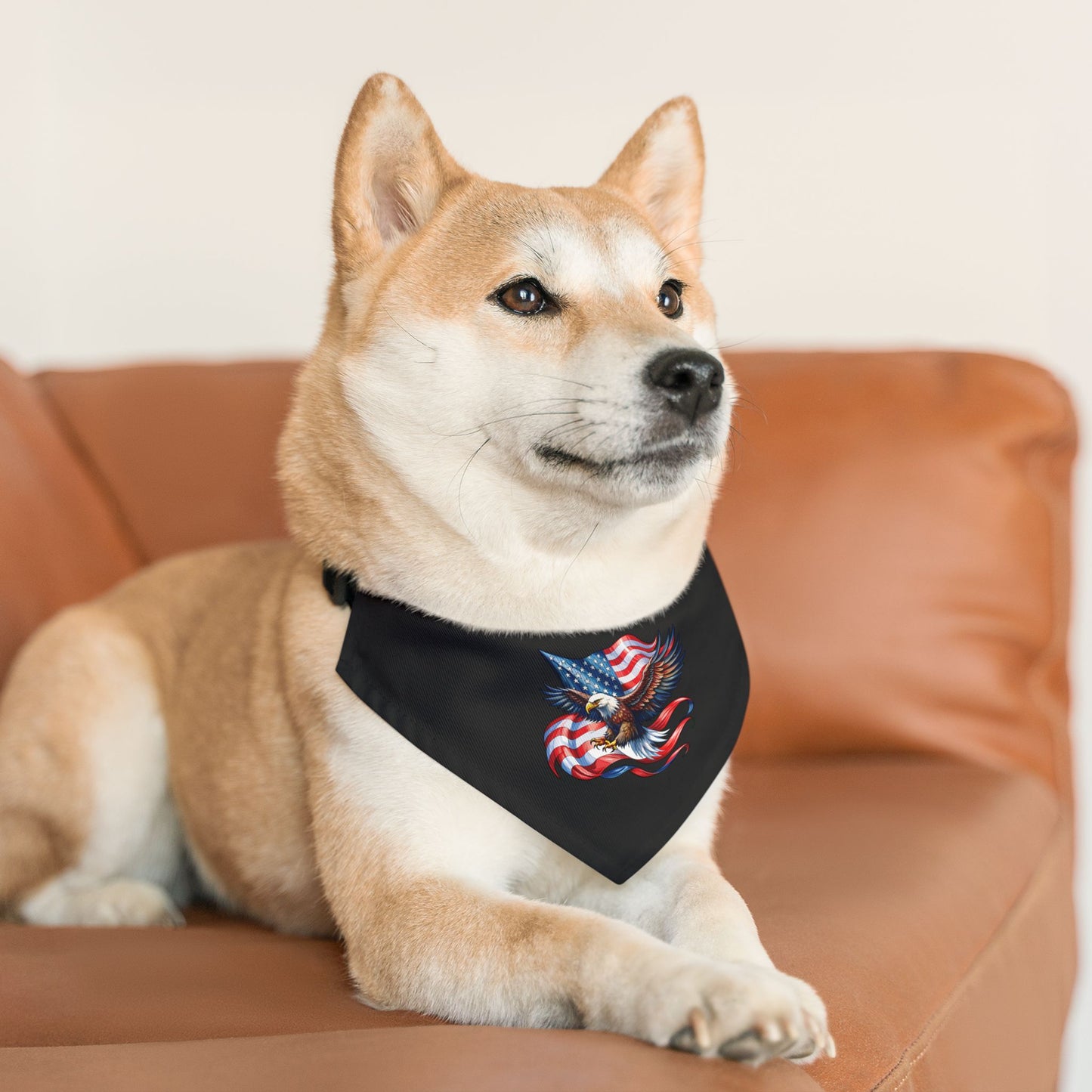 Princess Grace Patriotic Pet Bandana Collar with Eagle Design
