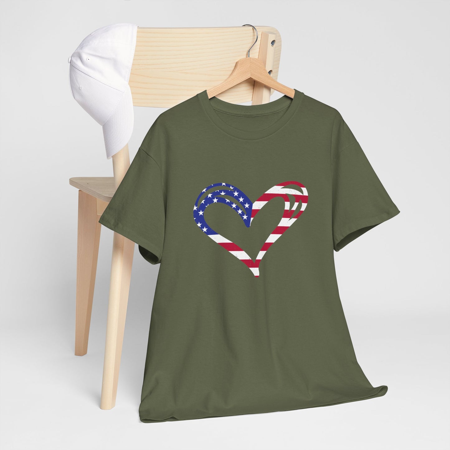 Princess Grace Patriotic Heart Unisex Heavy Cotton Tee