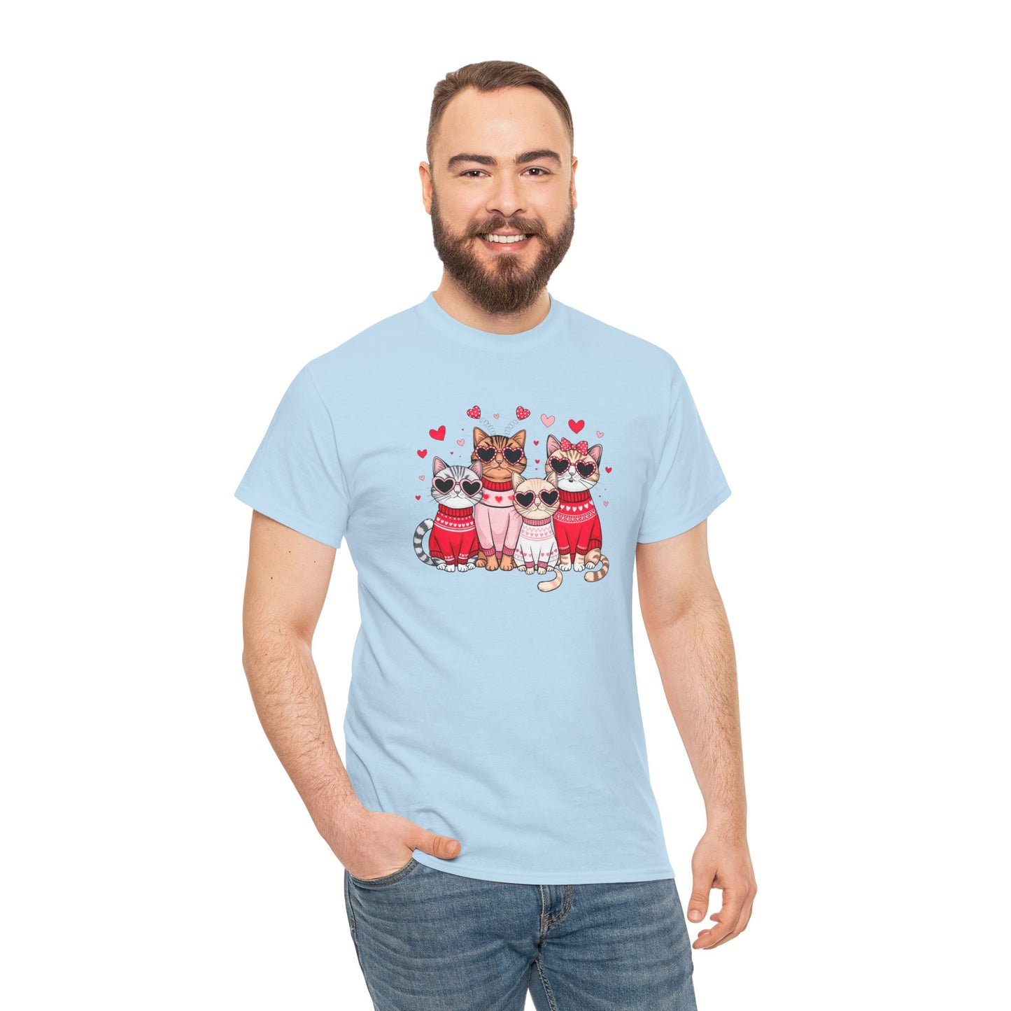 Princess Grace Cute Cat Lovers Unisex Heavy Cotton Tee Adorable Cats in Sweaters
