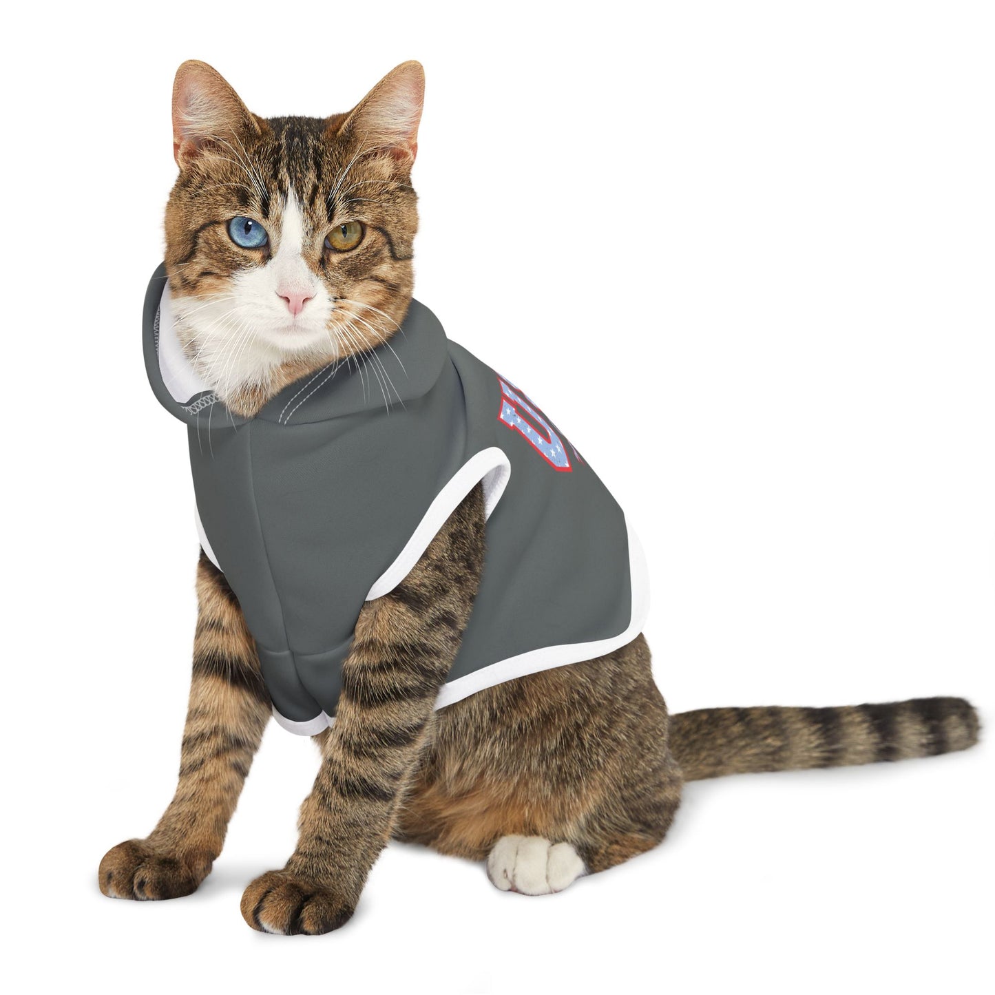 Princess Grace USA Stars & Stripes Pet Hoodie Stylish Dog Sweater for Festivals & Holidays