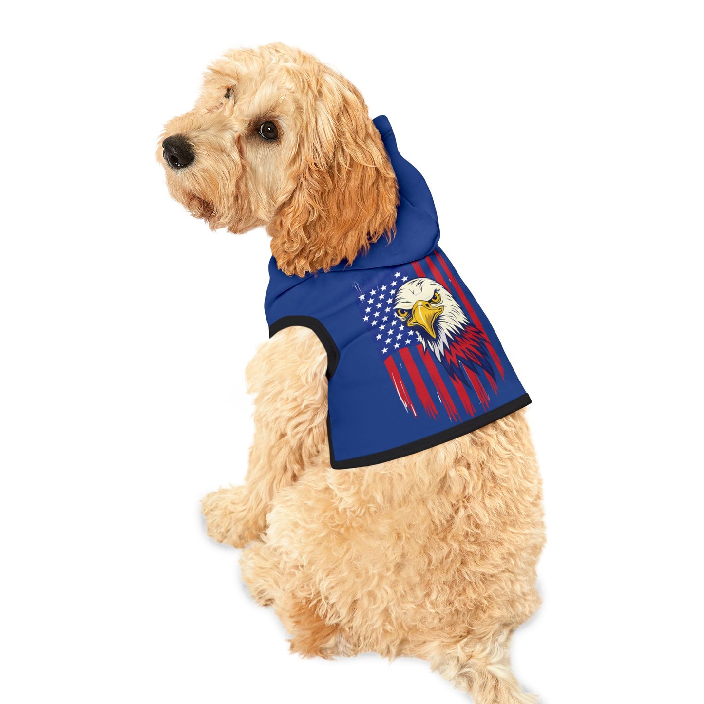 Princess Grace Patriotic Eagle Pet Hoodie Stylish Dog Apparel for Independence Day & Celebration
