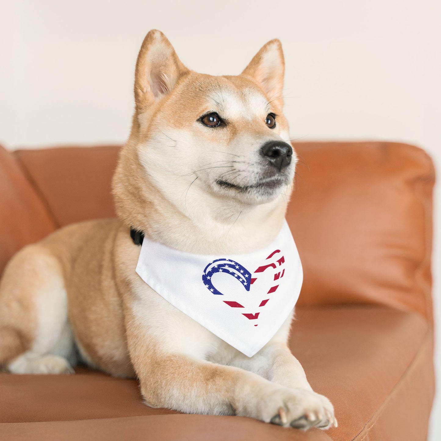 Princess Grace Patriotic Pet Bandana Collar Heart Design for Dogs