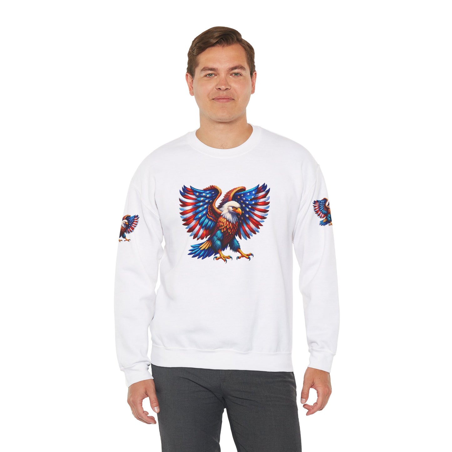 Princess Grace Eagle Wings Unisex Crewneck Sweatshirt Patriotic Graphic Pullover