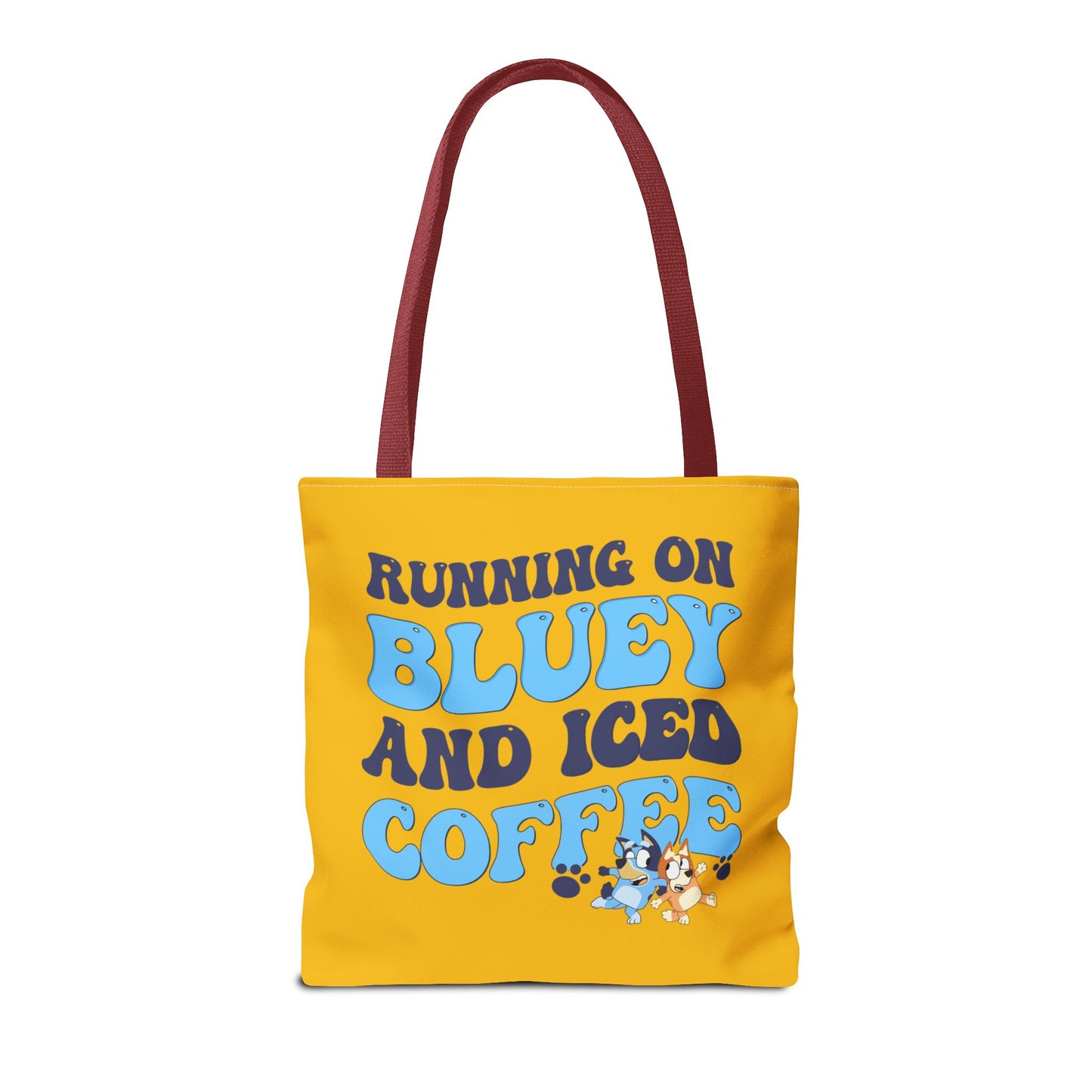 Princess Grace Running on Bluey and Iced Coffee Tote Bag Fun & Functional Daily Carry