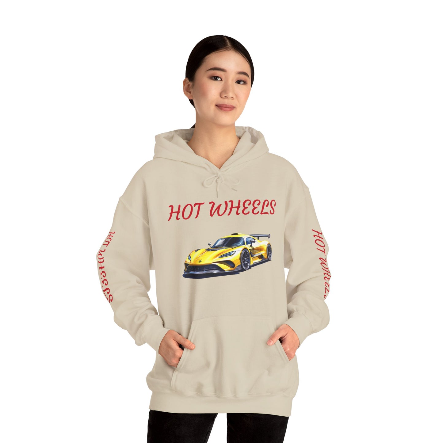 Princess Grace Hot Wheels Unisex Hooded Sweatshirt Stylish Car Graphic with Bold Text