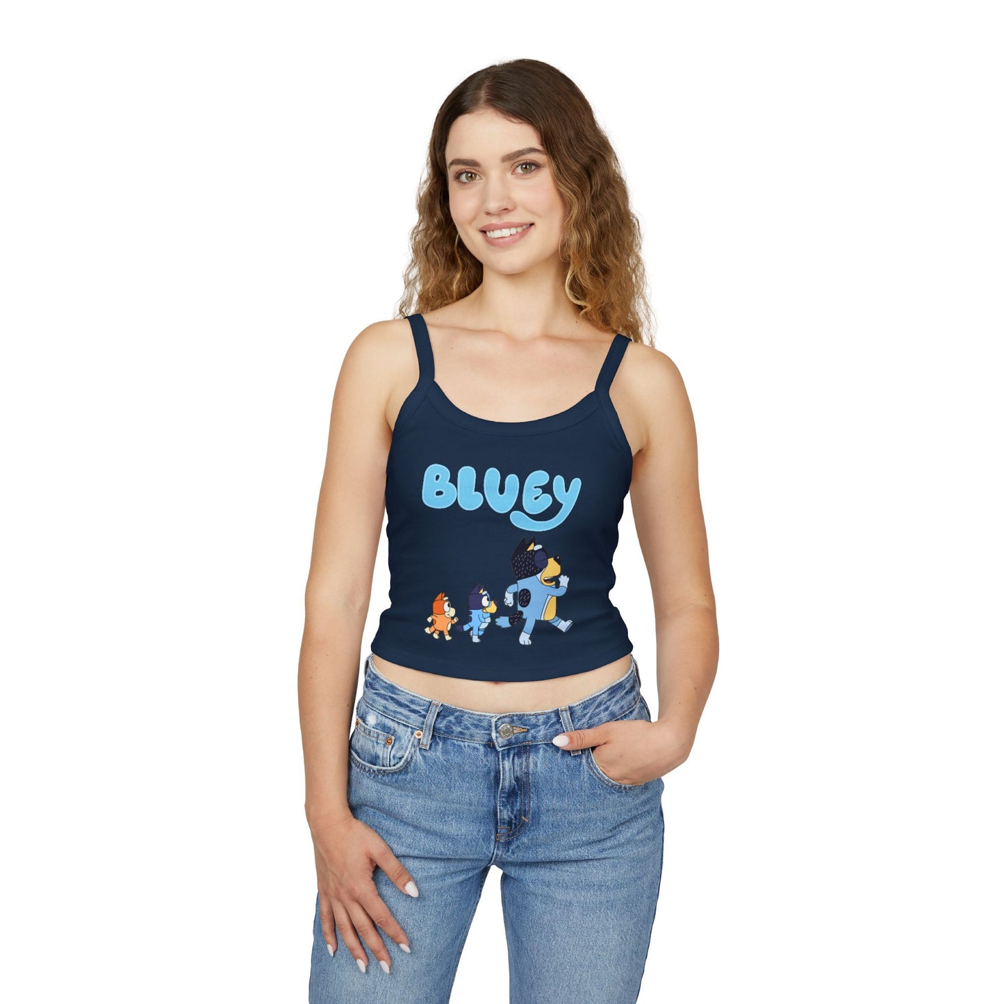 Princess Grace Bluey Themed Women's Spaghetti Strap Tank Top Playful & Fun