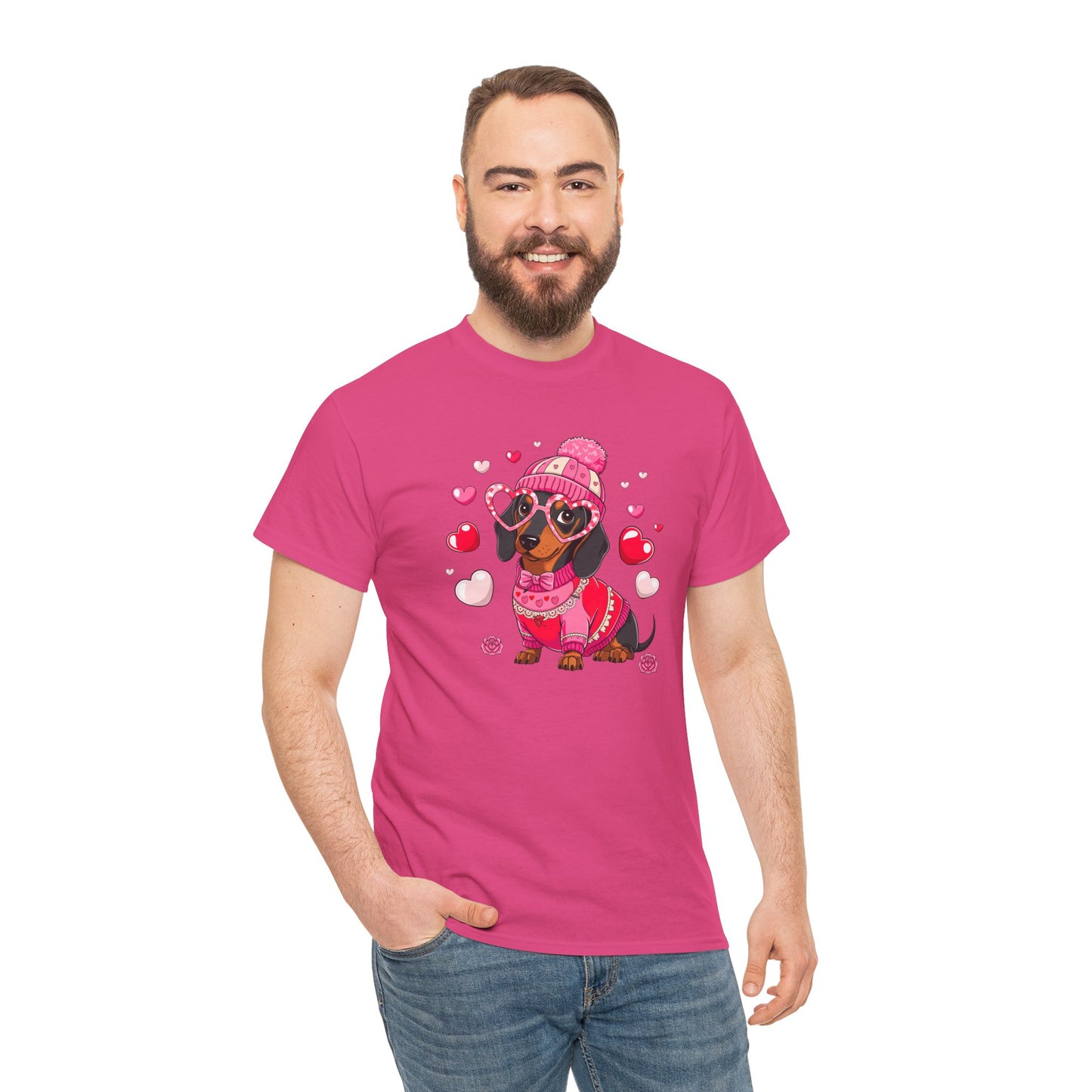Princess Grace Cute Dachshund Love Graphic Tee Unisex Heavy Cotton Tee