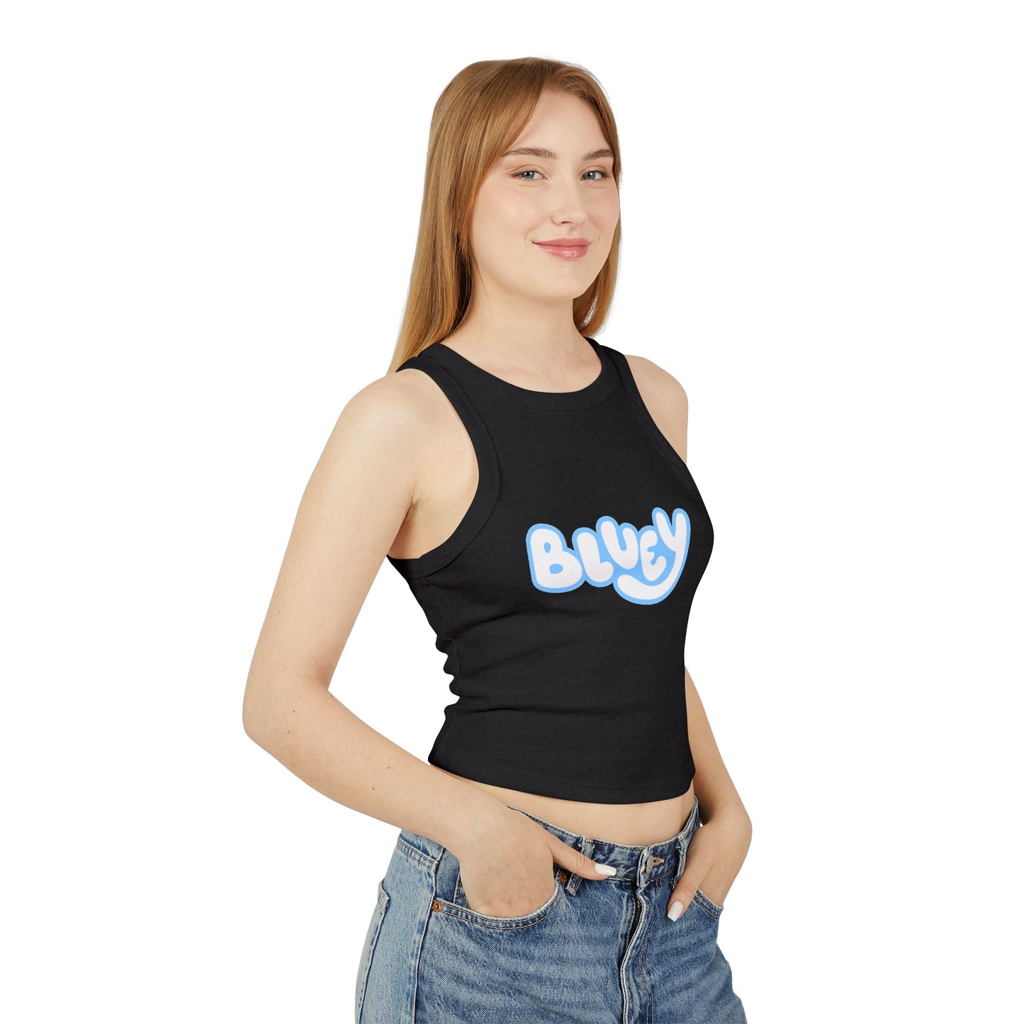 Princess Grace Bluey Women's Micro Rib Racer Tank Top Fun and Stylish for Casual Days