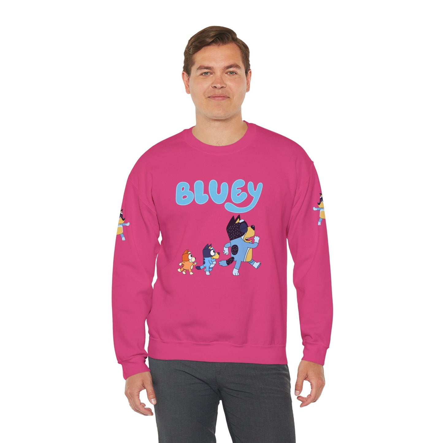 Princess Grace Bluey Family Unisex Crewneck Sweatshirt Cozy Cartoon Apparel
