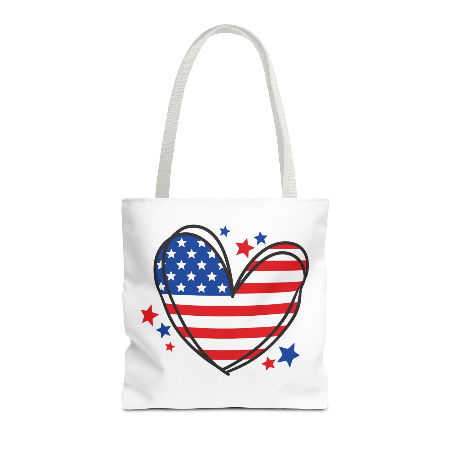 Princess Grace Patriotic Heart Tote Bag Red, White & Blue Love