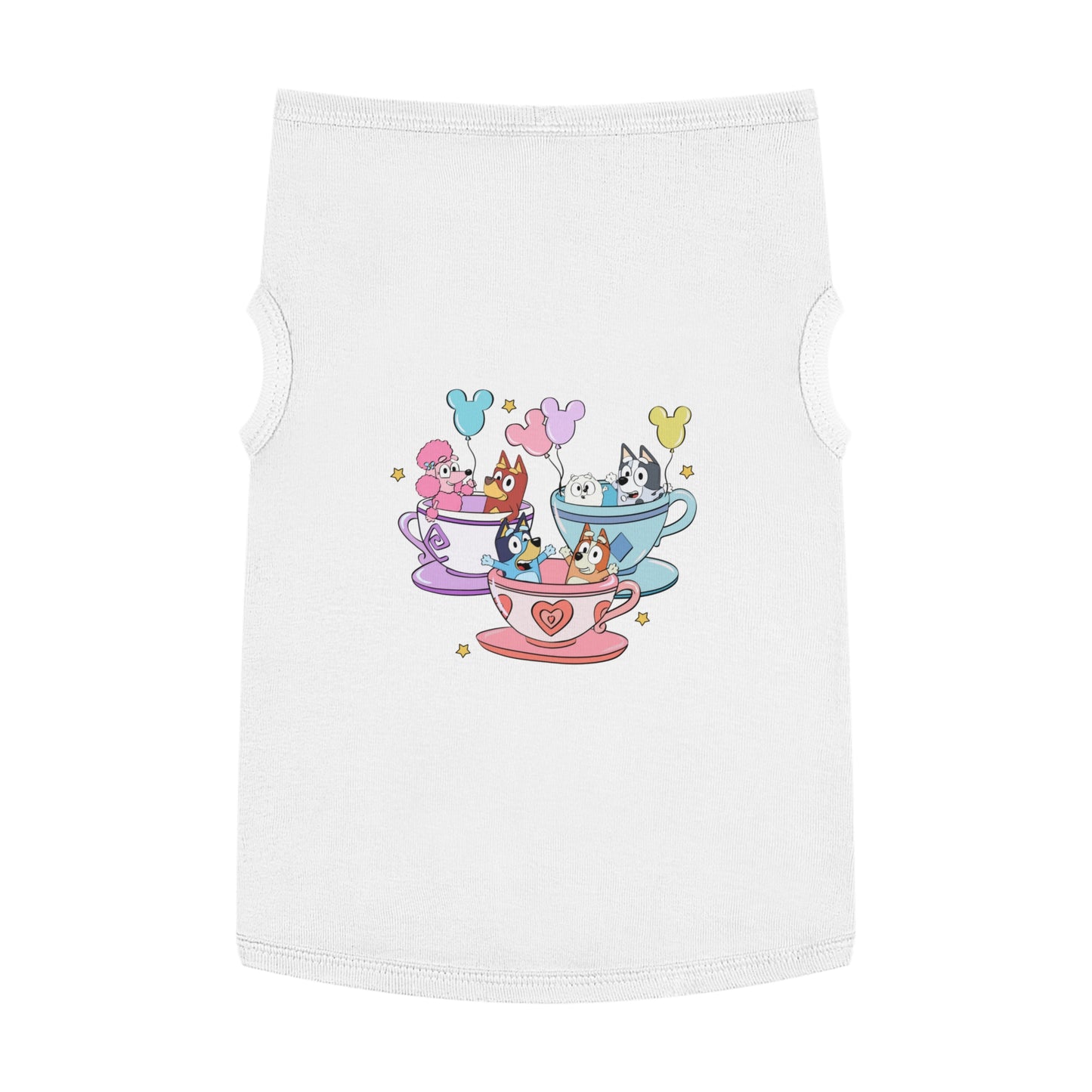 Princess Grace BLUEY Whimsical Pet Tank Top Tea Party Theme for Dog Lovers