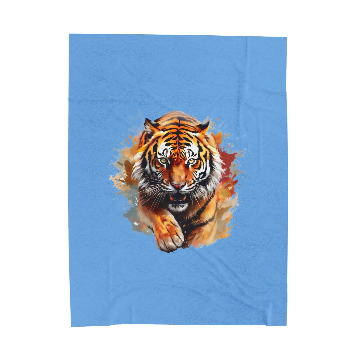 Princess Grace Fierce Tiger Velveteen Plush Blanket Cozy Decorative Throw for Animal Lovers