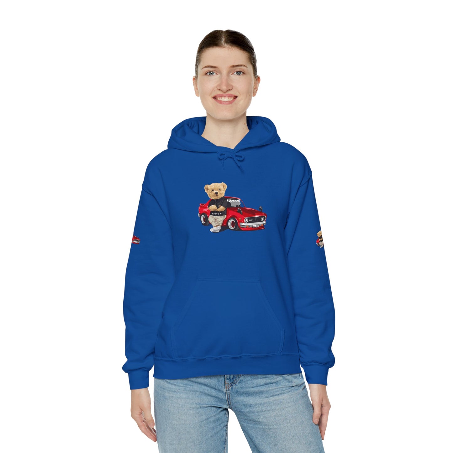 Princess Grace Vintage Bear Car Hoodie Fun Unisex Sweatshirt for Auto Lovers