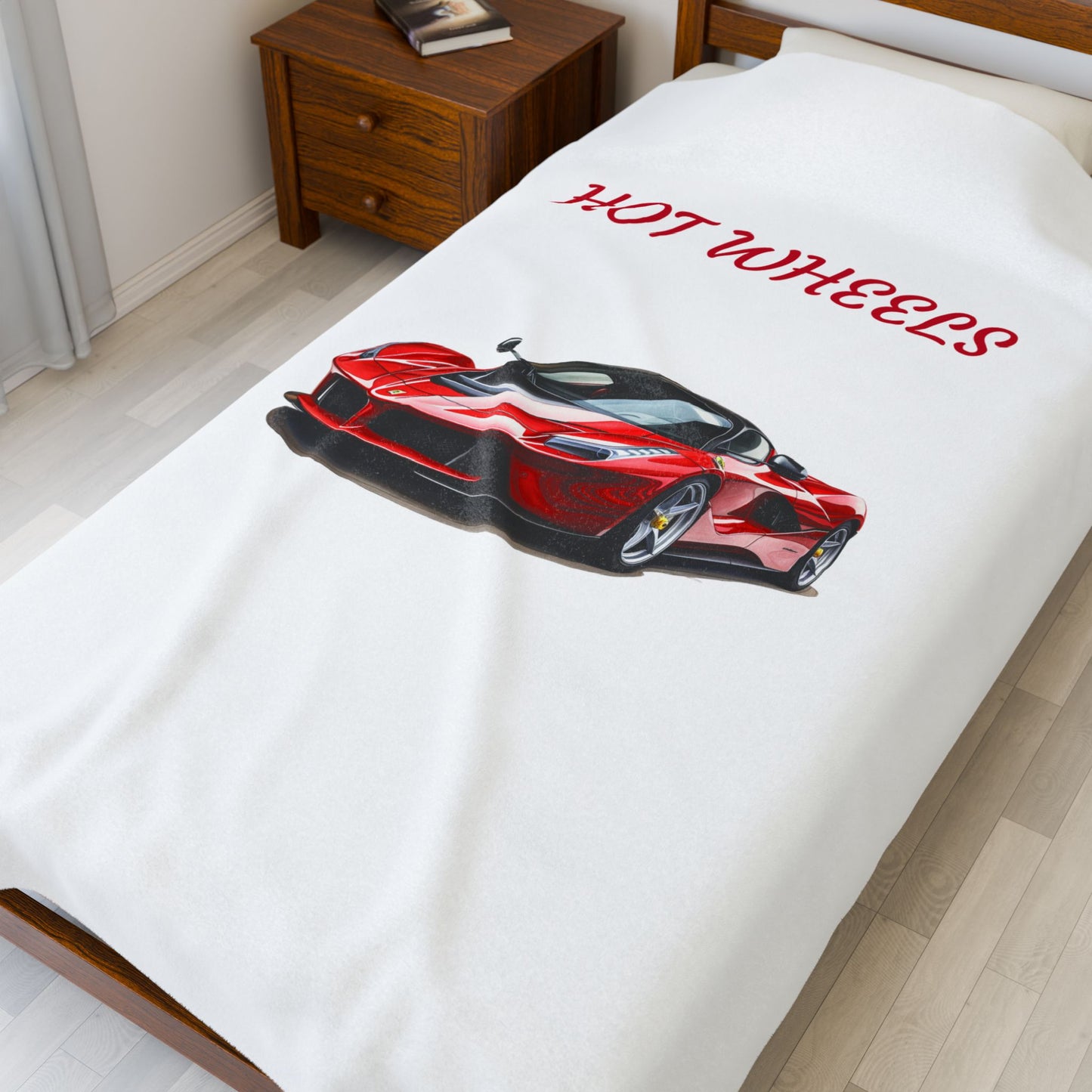 Princess Grace Hot Wheels Velveteen Plush Blanket Cozy Car Themed Throw for Kids & Teens