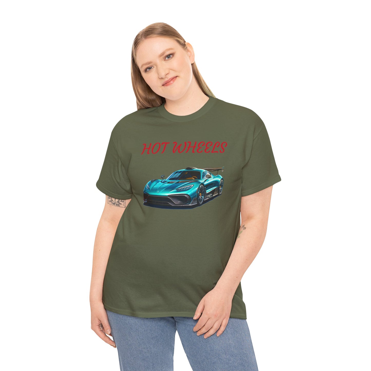 Princess Grace Hot Wheels Unisex Heavy Cotton Tee Cool Car Graphic T-Shirt for Automotive Enthusiasts
