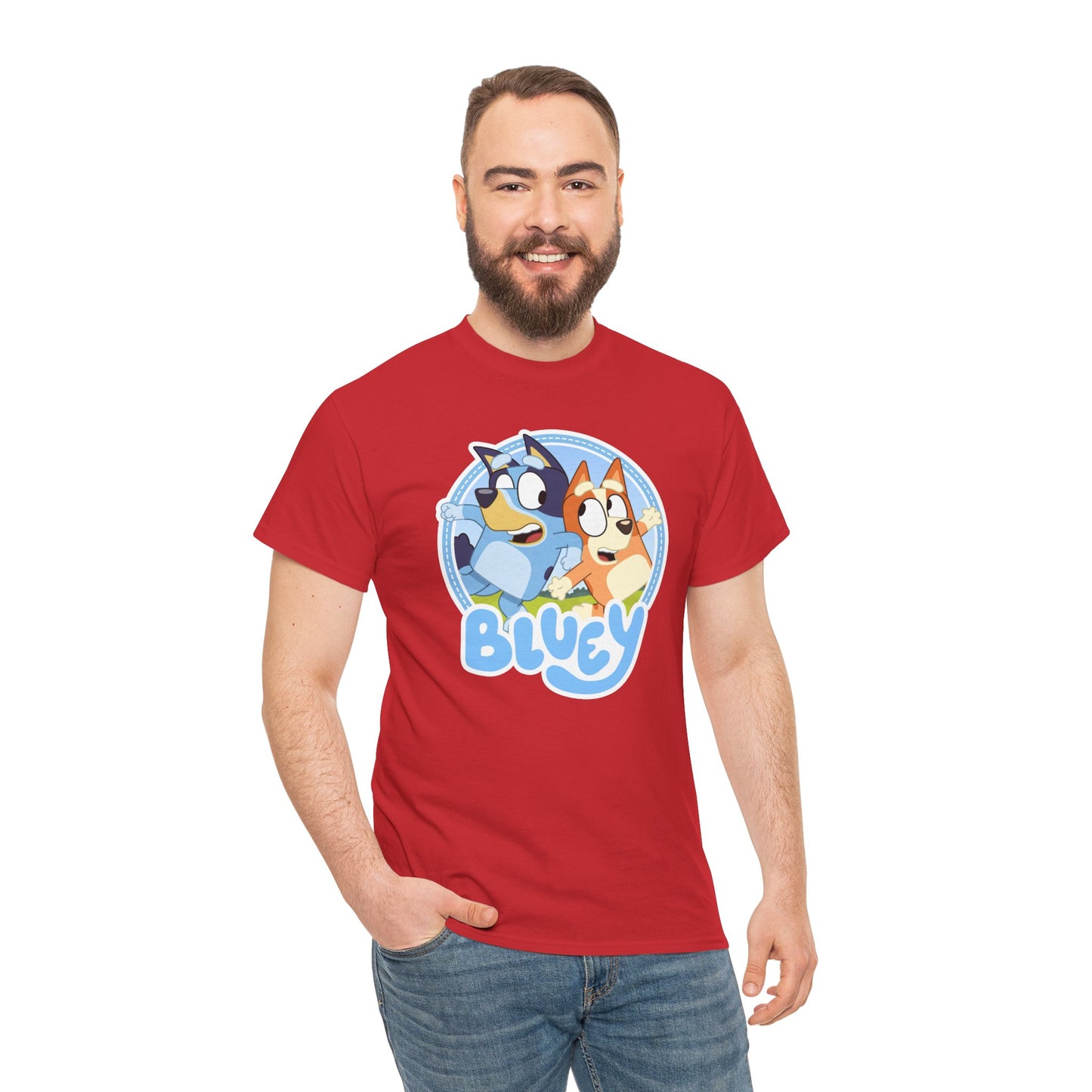 Princess Grace Bluey Fun Unisex Heavy Cotton Tee Perfect Gift for Kids and Cartoon Lovers