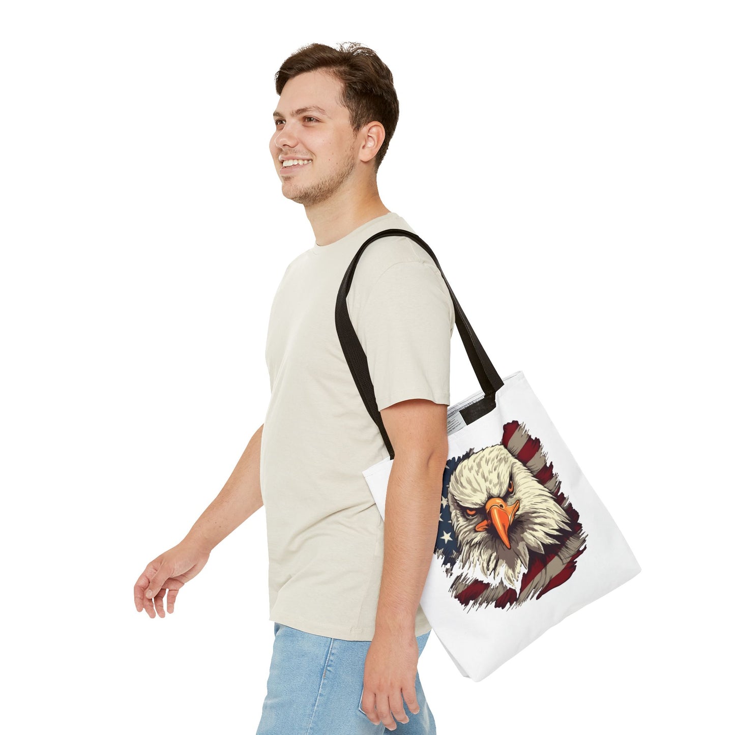 Princess Grace Patriotic Eagle Tote Bag American Flag Design for Independence Day and Everyday Use
