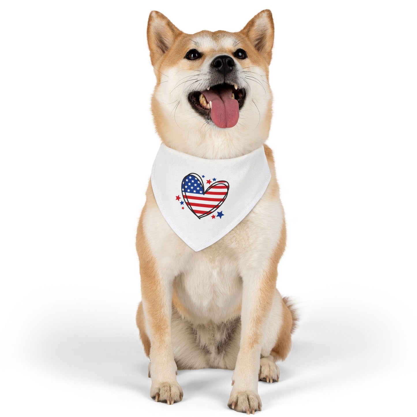 Princess Grace Patriotic Pet Bandana Collar American Heart Design