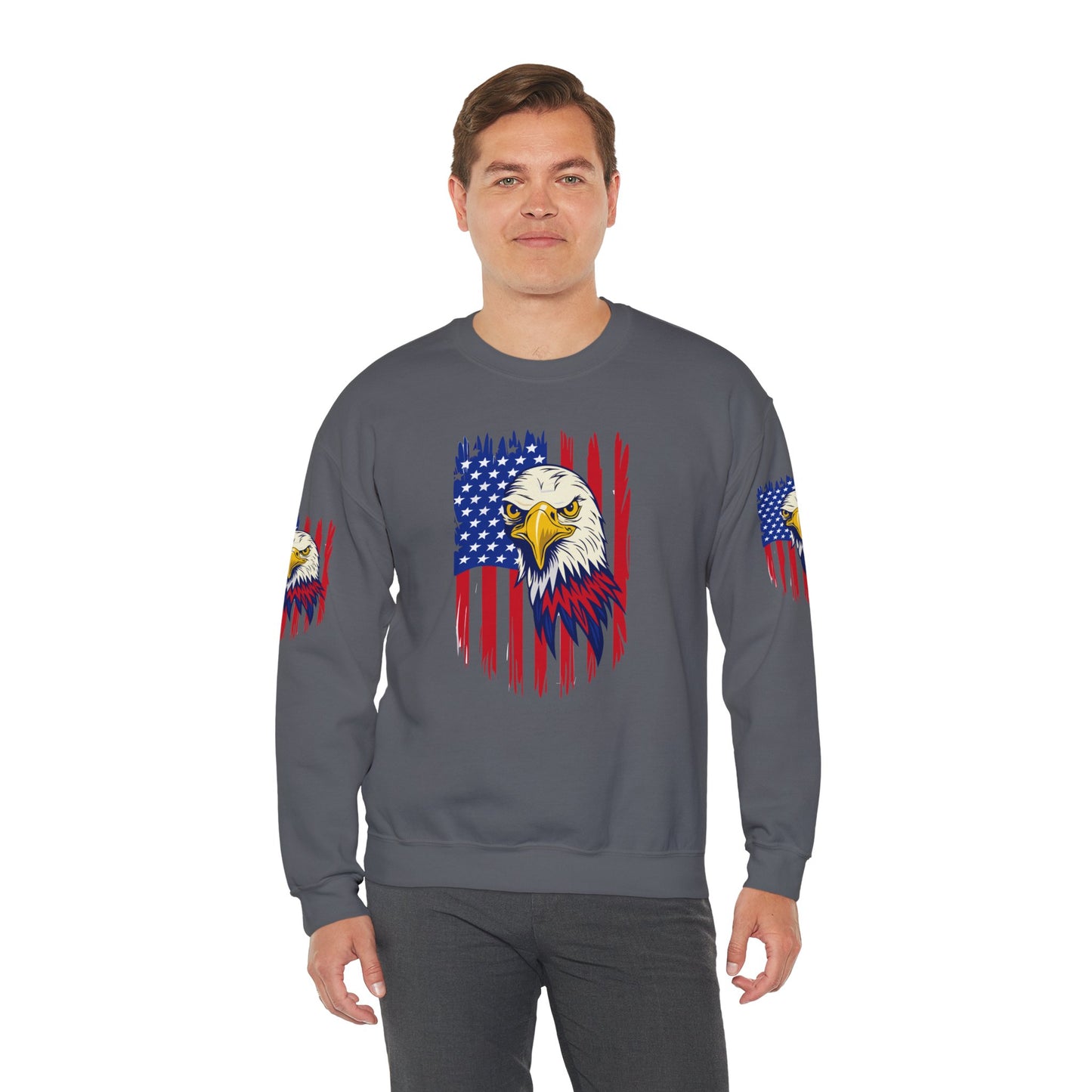 Princess Grace Patriotic Eagle Crewneck Sweatshirt Unisex Heavy Blend
