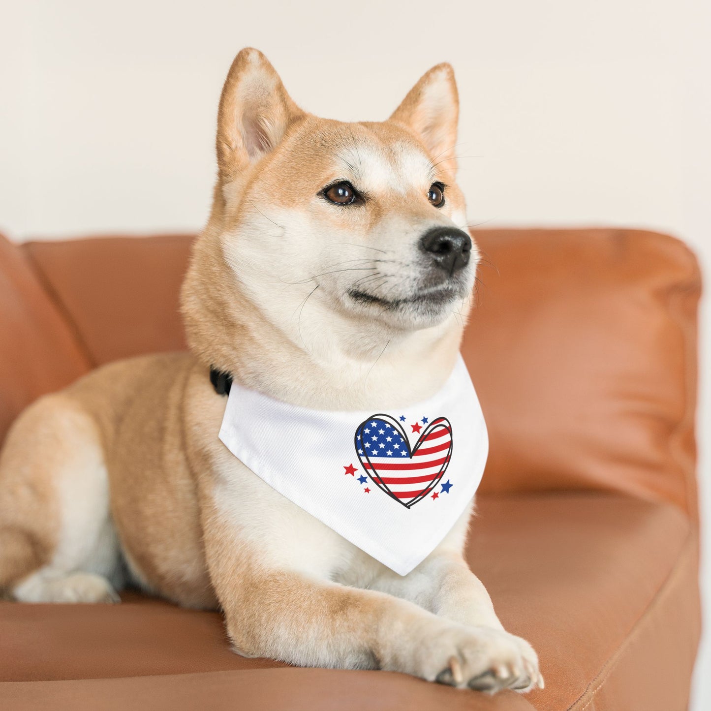 Princess Grace Patriotic Pet Bandana Collar American Heart Design