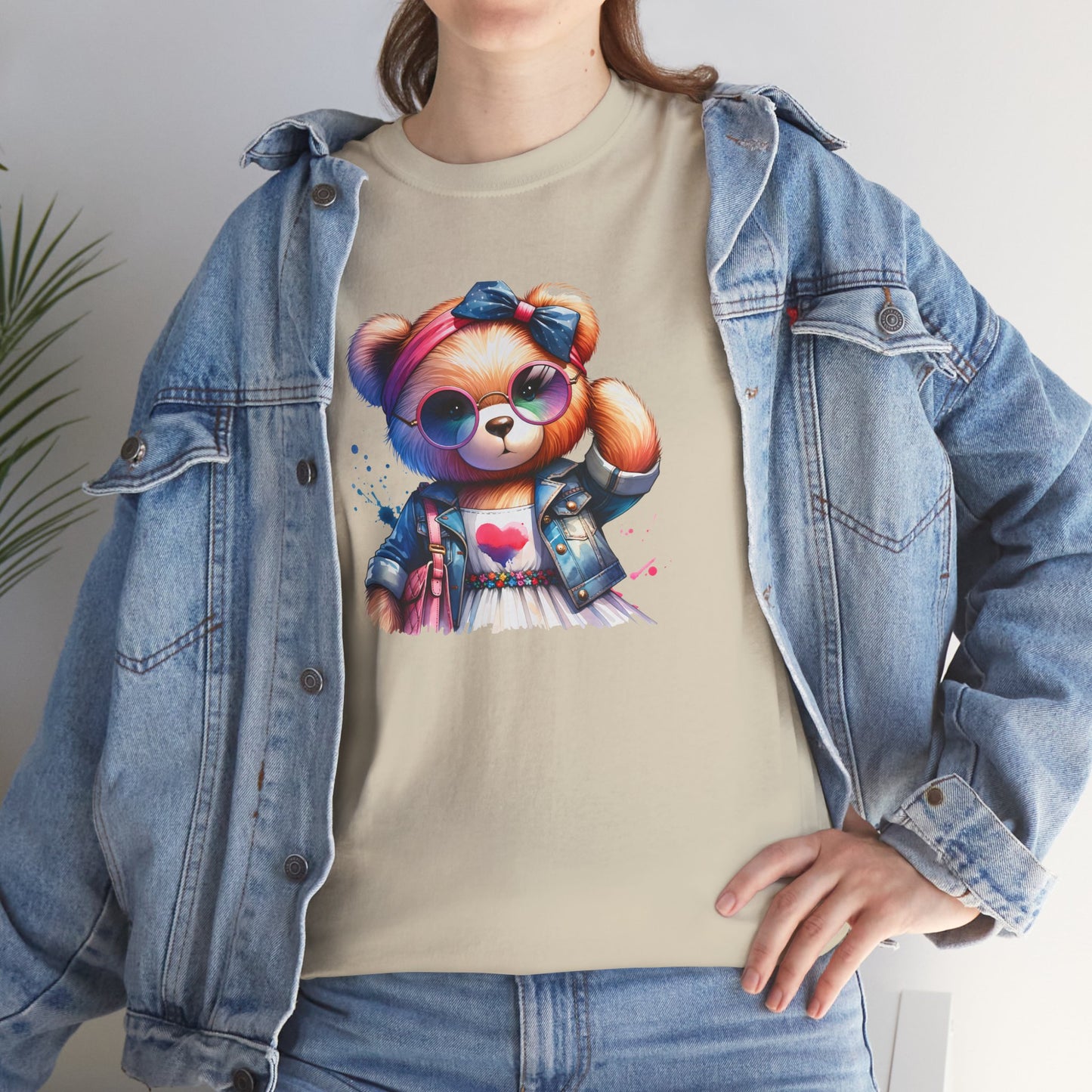 Princess Grace Cute Teddy Bear Unisex Heavy Cotton Tee Playful Graphic T-Shirt for All Ages