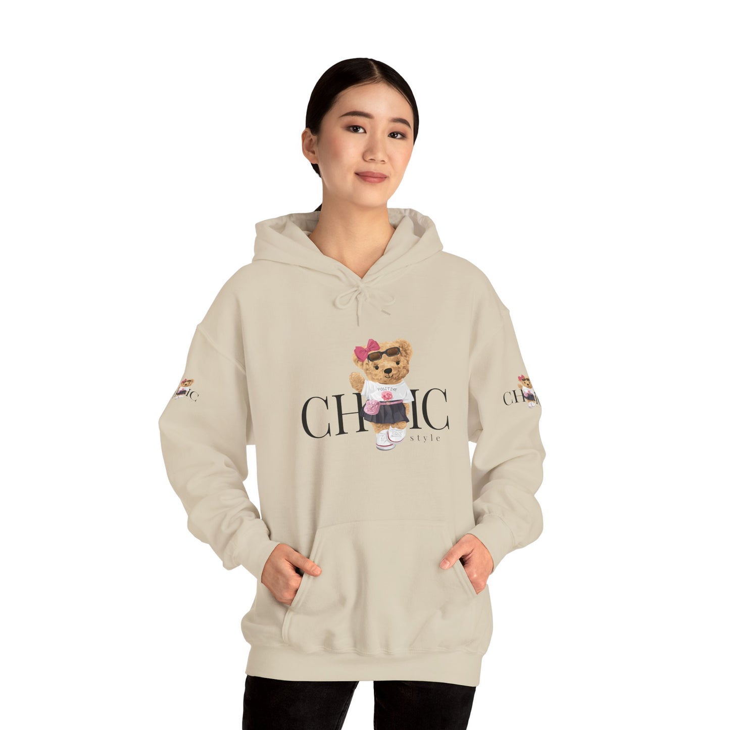 Princess Grace Chic Style Bear Unisex Hooded Sweatshirt Cute and Cozy Fashion