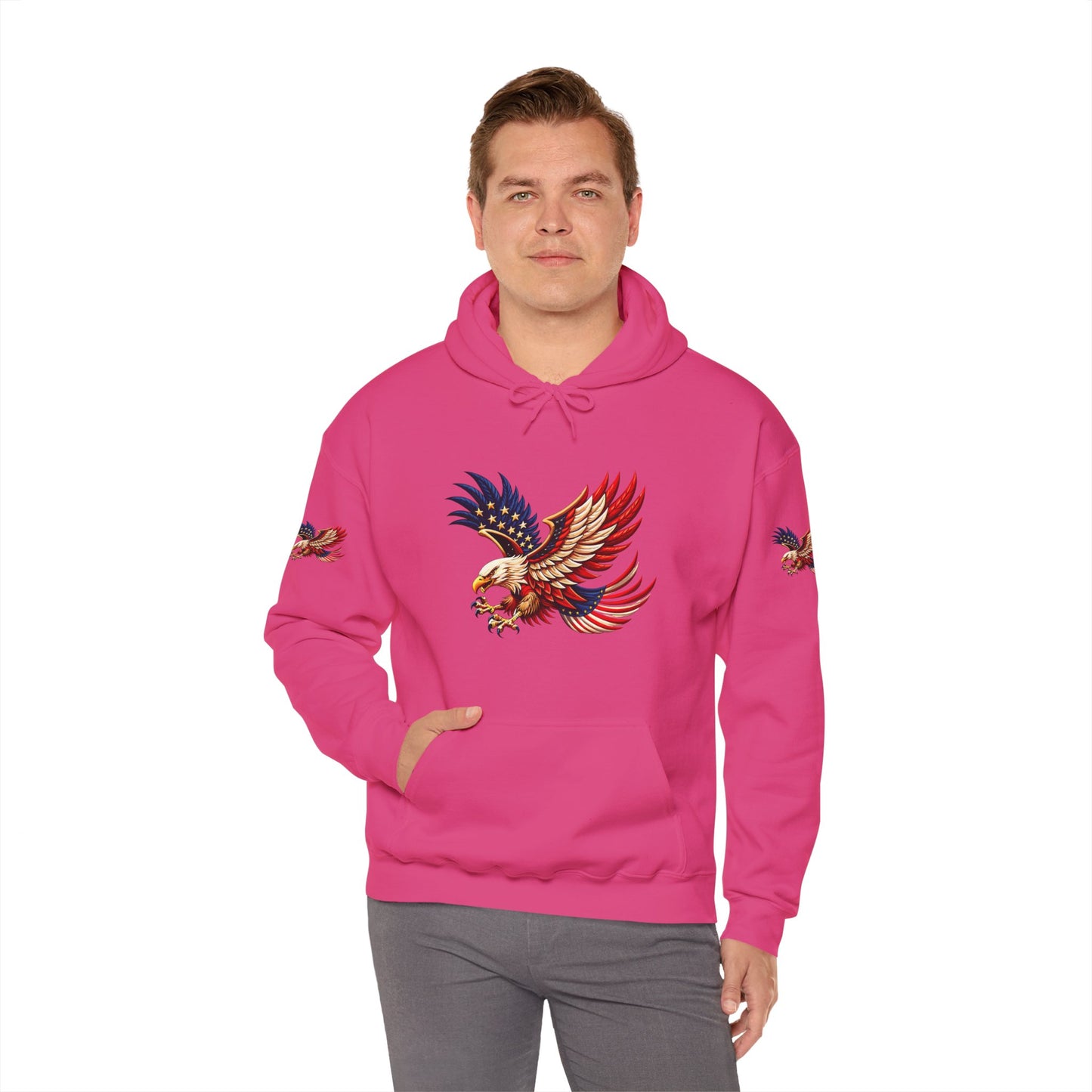 Princess grace Patriotic Eagle Hooded Sweatshirt Unisex Heavy Blend