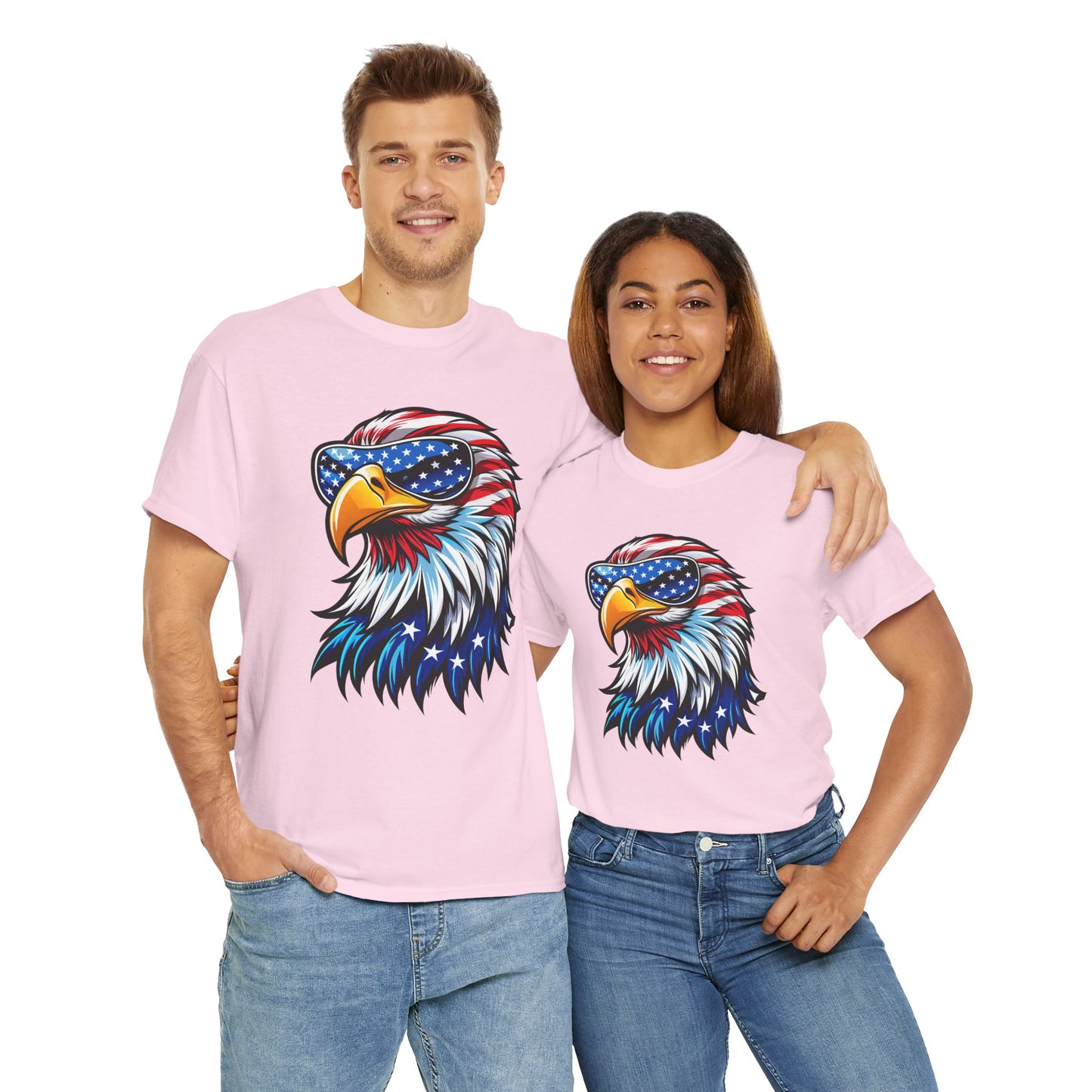 Princess Grace Patriotic Eagle Unisex Heavy Cotton Tee 4th of July Spirit