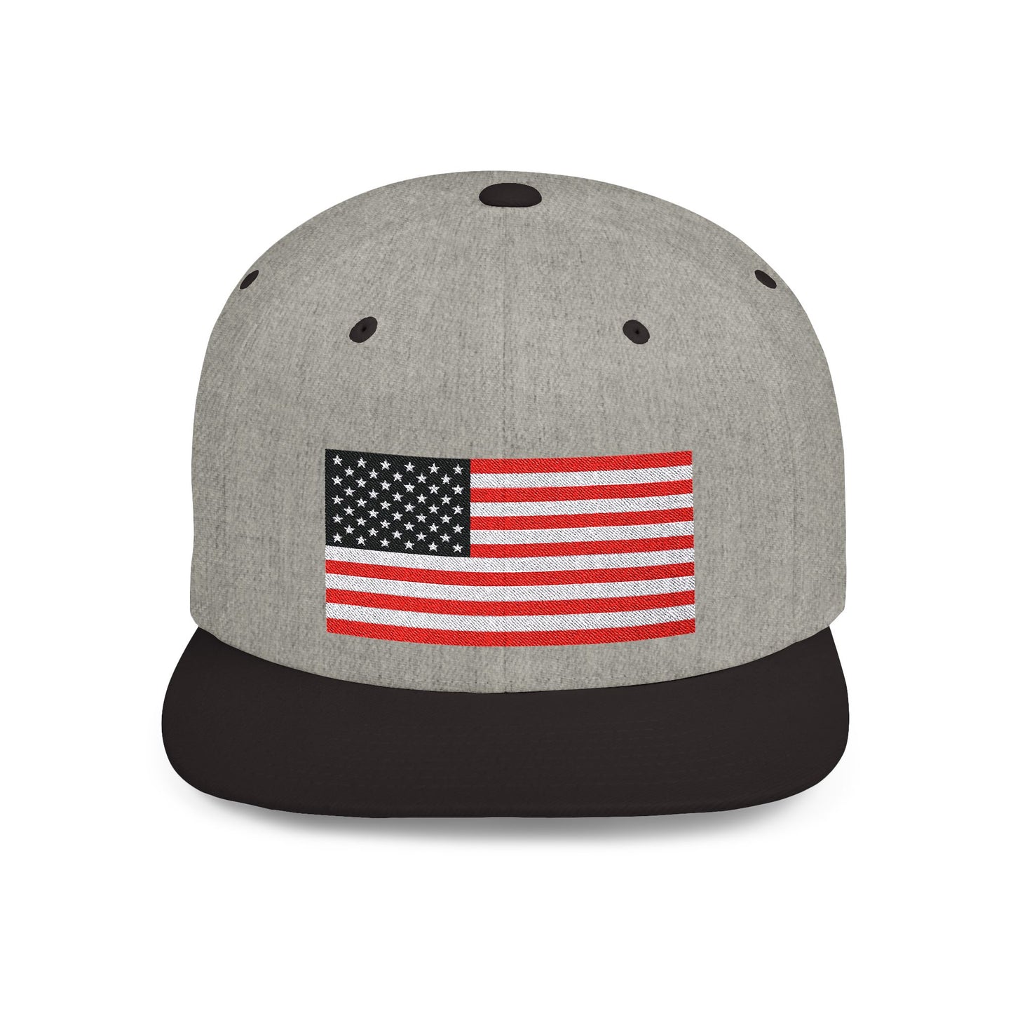 Princess Grace Patriotic Flat Bill Snapback Hat American Flag Design