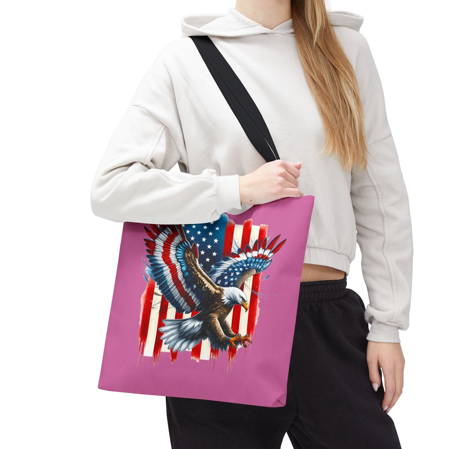 Princess Grace Patriotic Eagle Tote Bag American Flag Design
