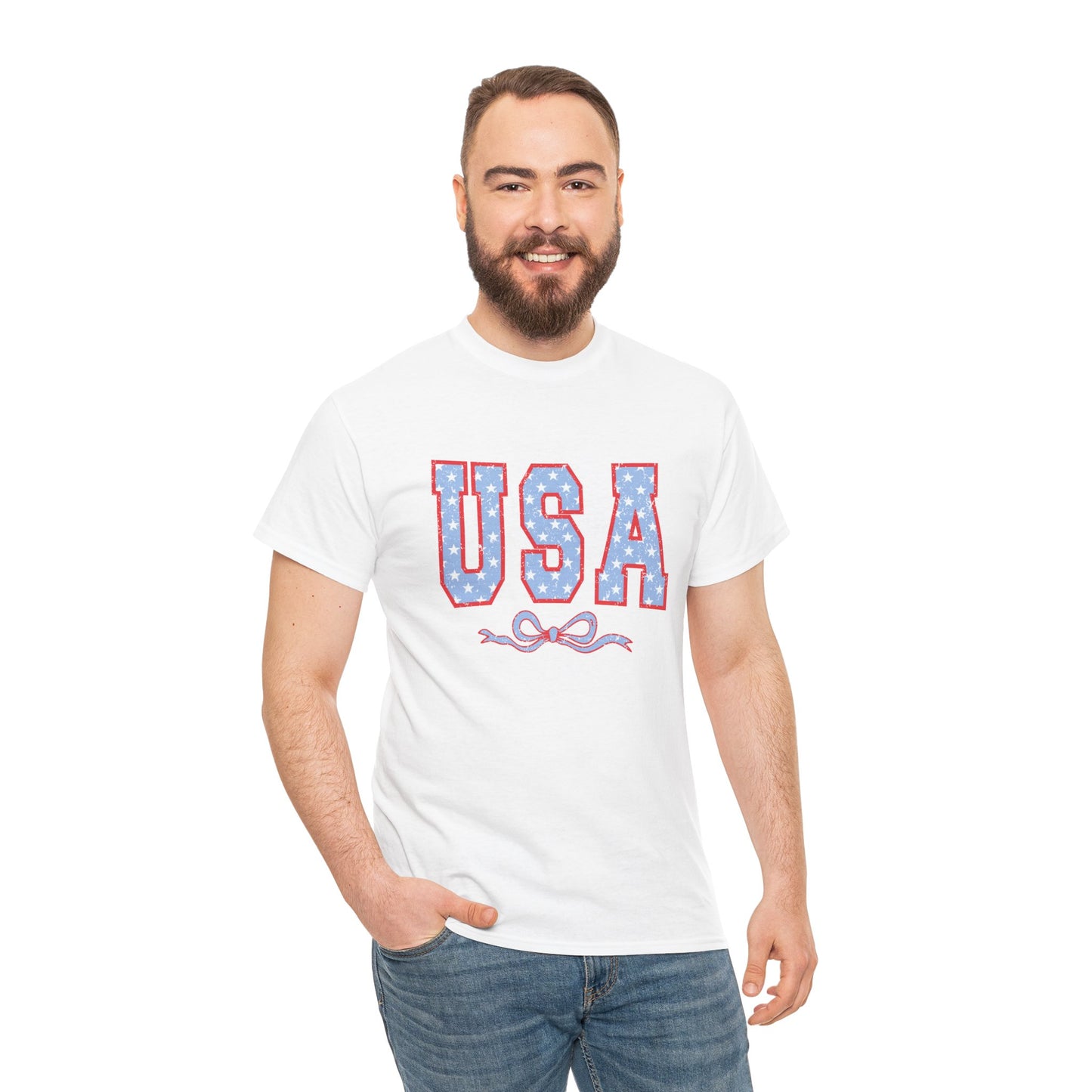 Princess Grace USA Patriotic Unisex Heavy Cotton Tee Perfect for Independence Day Celebrations