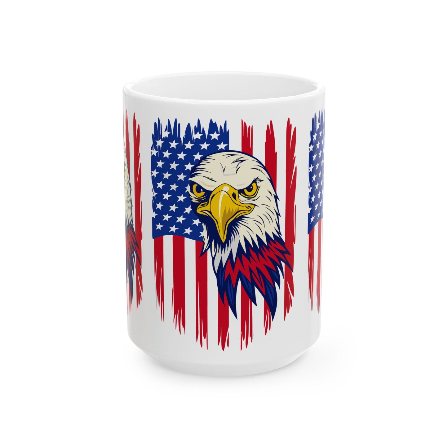 Princess Grace Patriotic Eagle Ceramic Mug 11oz & 15oz Ideal for Independence Day & Veteran's Day