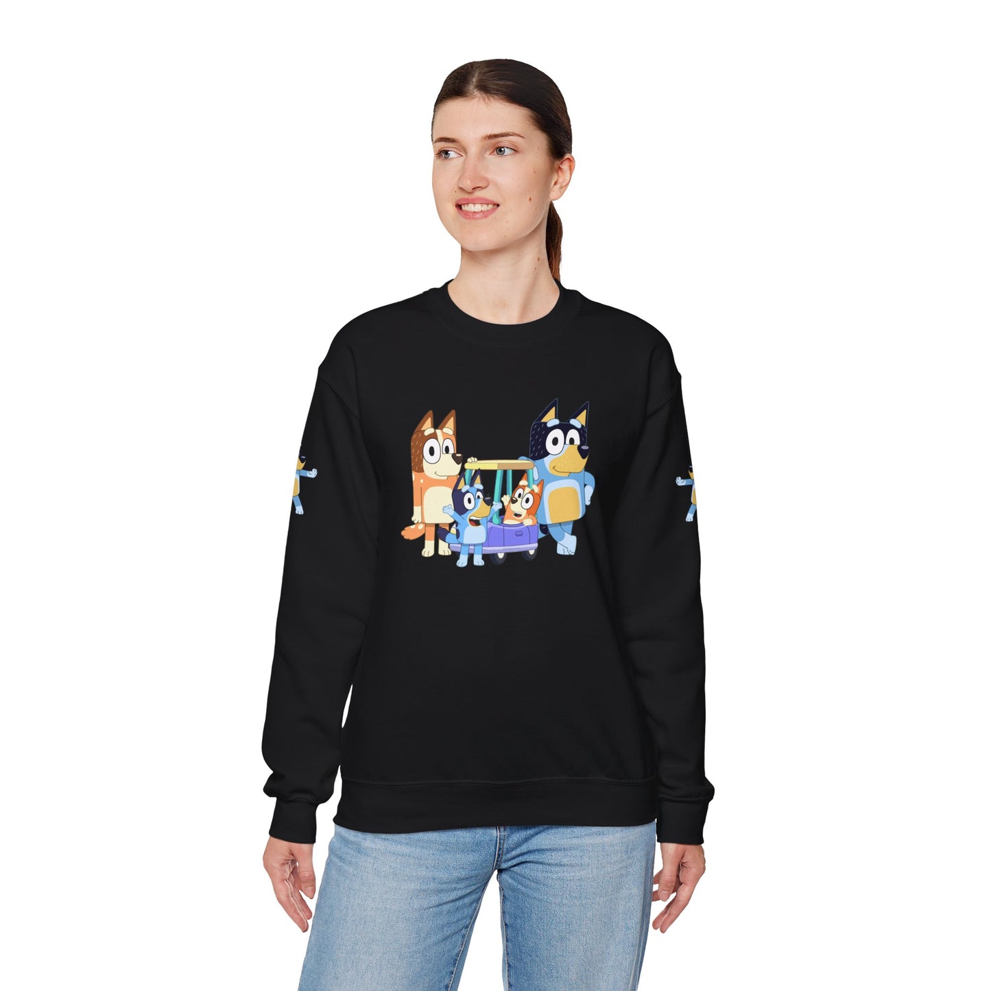 Princess Grace Bluey Cozy Cartoon Crewneck Sweatshirt for Kids and Families Perfect for Playtime and Pajama Days
