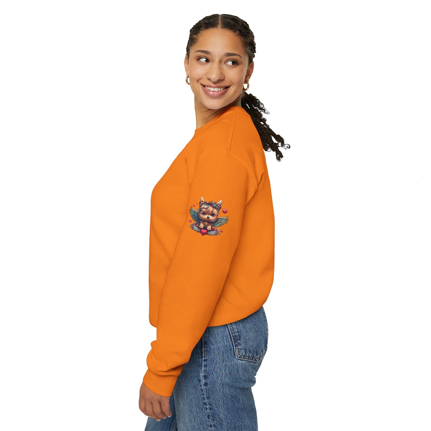 Princess Grace Cute Yorkie Wings Crewneck Sweatshirt Perfect Gift for Dog Lovers