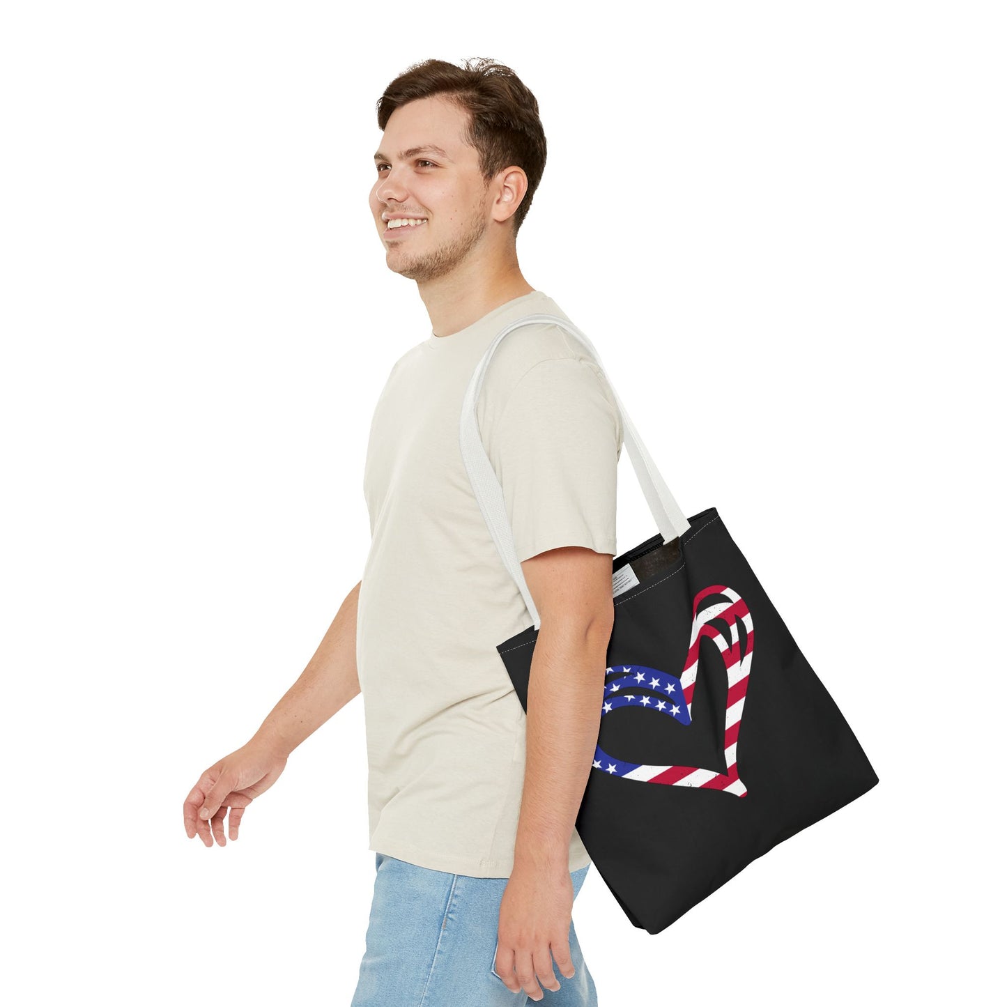 Princess Grace Patriotic Heart Tote Bag Love for America Design