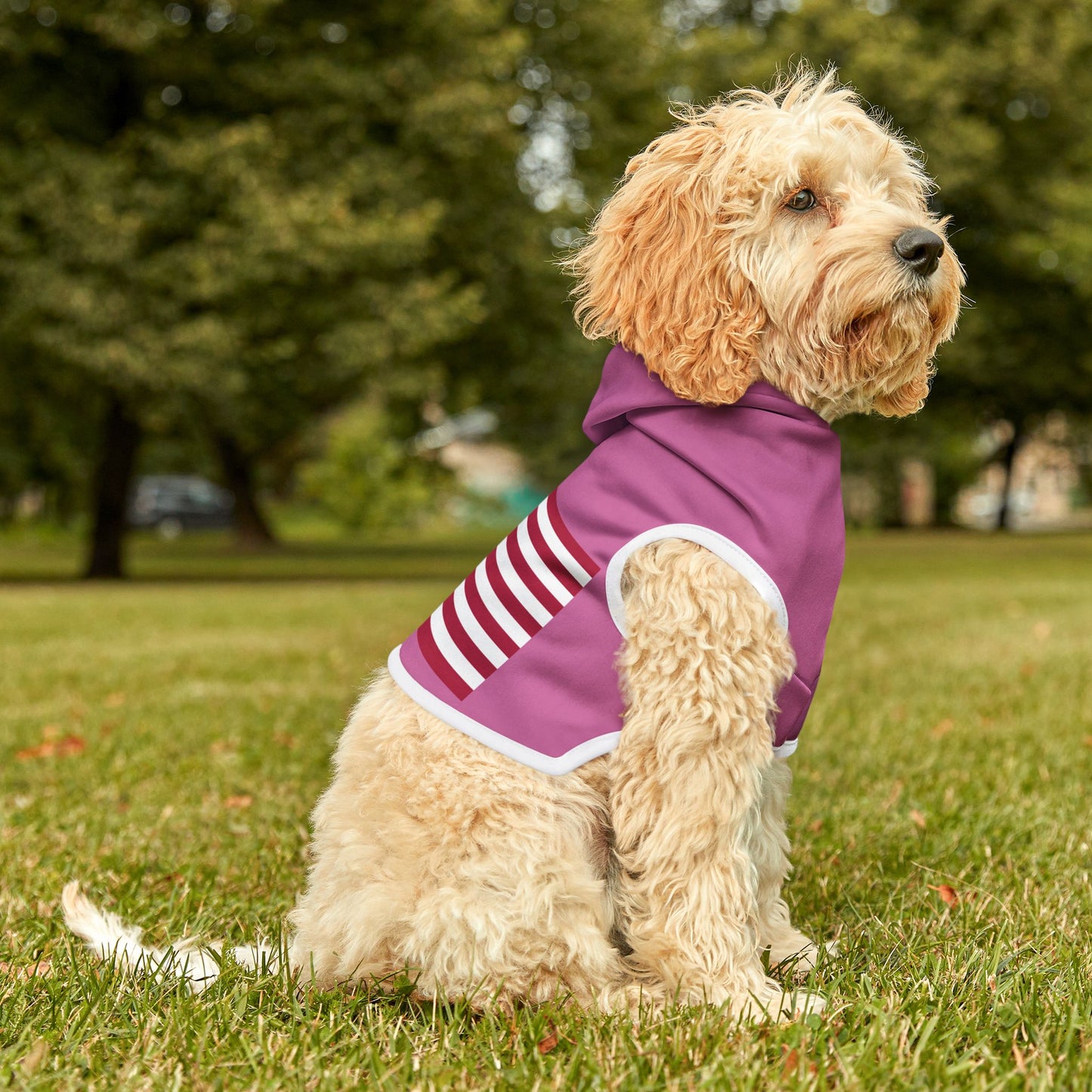 Princess Grace Patriotic Pet Hoodie for Dogs Cozy Pink Design with American Flag