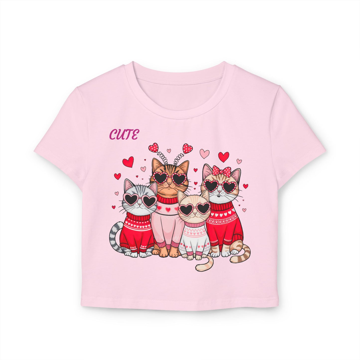 Princess Grace Cute Cat Graphic Women's Baby Tee Perfect for Pet Lovers
