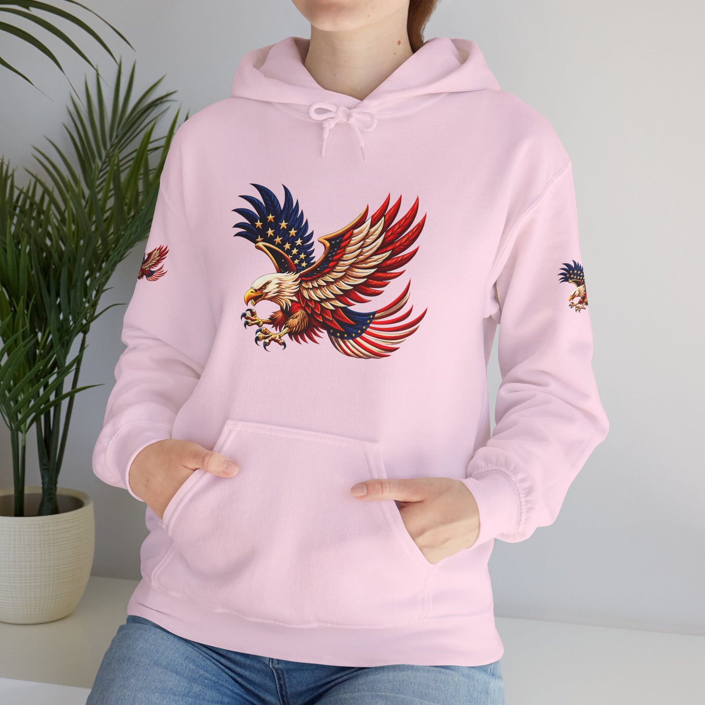 Princess grace Patriotic Eagle Hooded Sweatshirt Unisex Heavy Blend