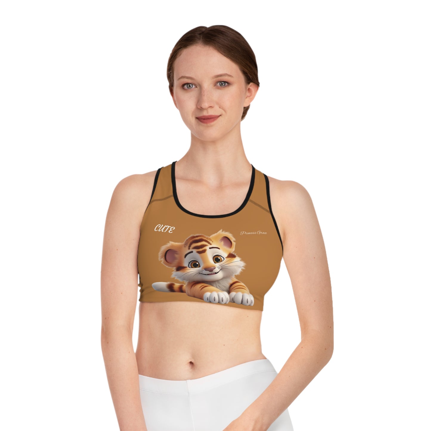 Princess Grace Cute Tiger Sports Bra for Active Women