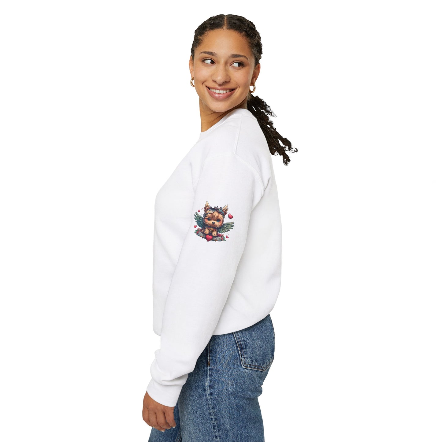 Princess Grace Cute Yorkie Wings Crewneck Sweatshirt Perfect Gift for Dog Lovers