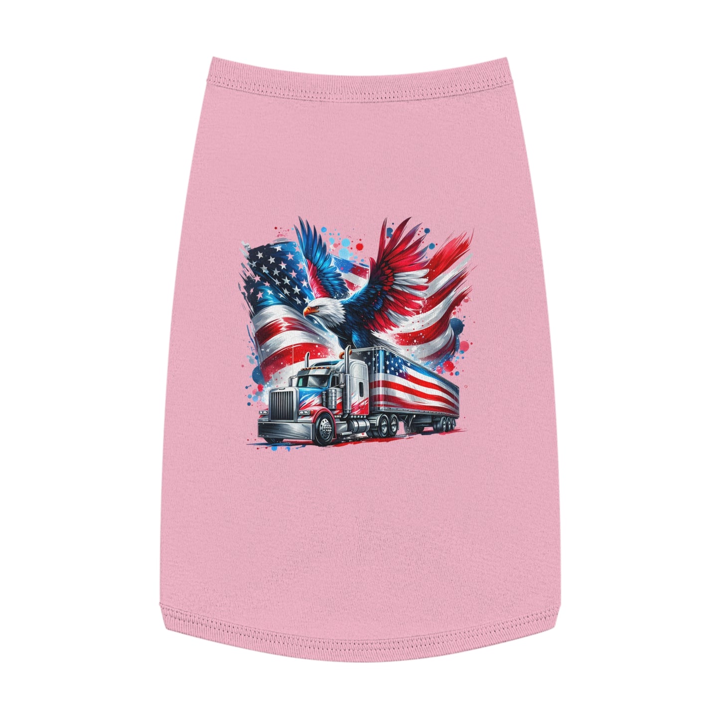 Princess Grace Patriotic Pet Tank Top with Eagle and Truck Design