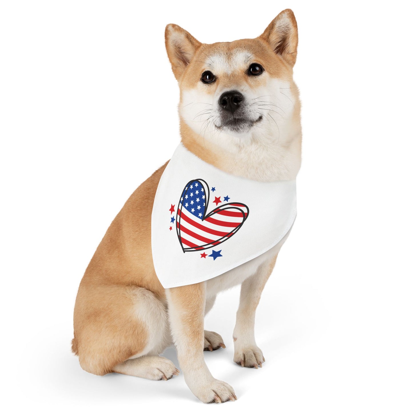 Princess Grace Patriotic Pet Bandana Collar American Heart Design