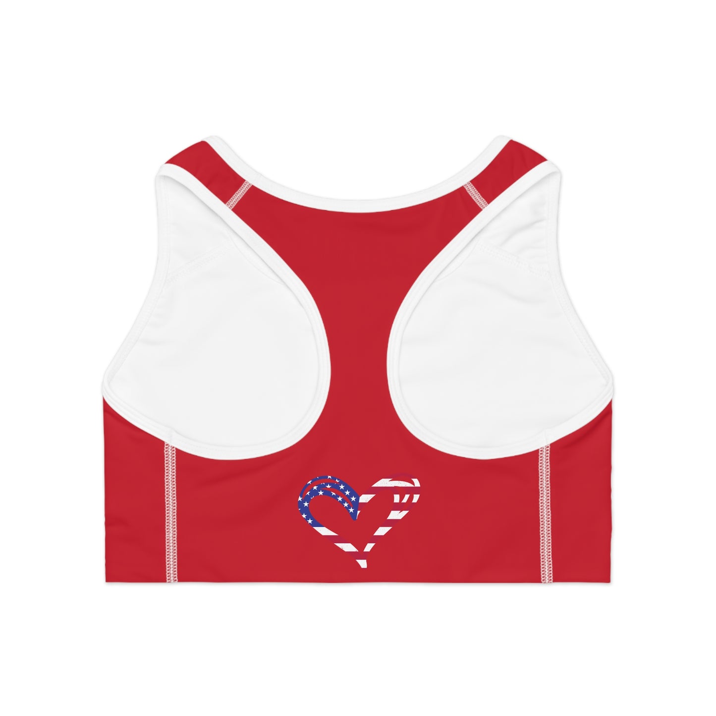 Princess Grace Patriotic Heart Sports Bra