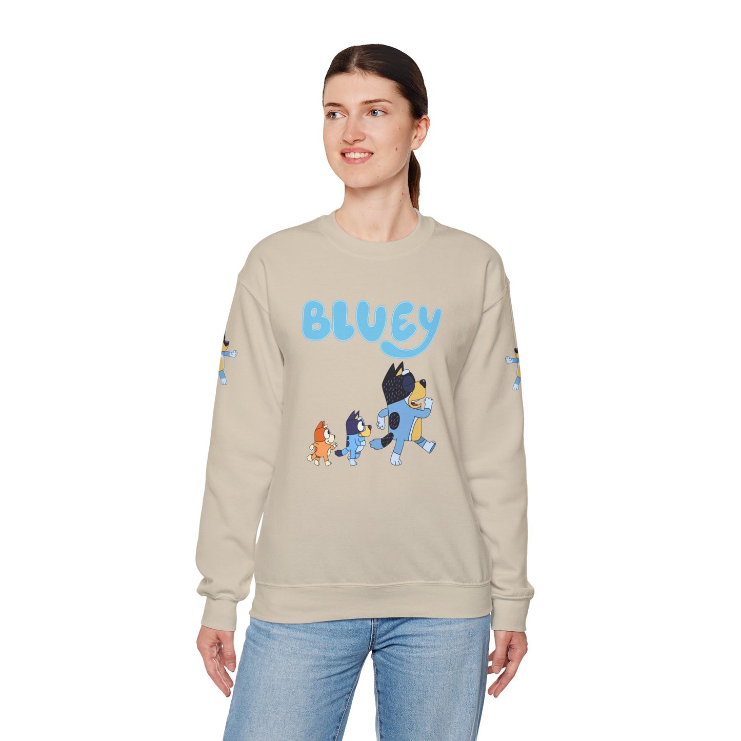 Princess Grace Bluey Family Unisex Crewneck Sweatshirt Cozy Cartoon Apparel
