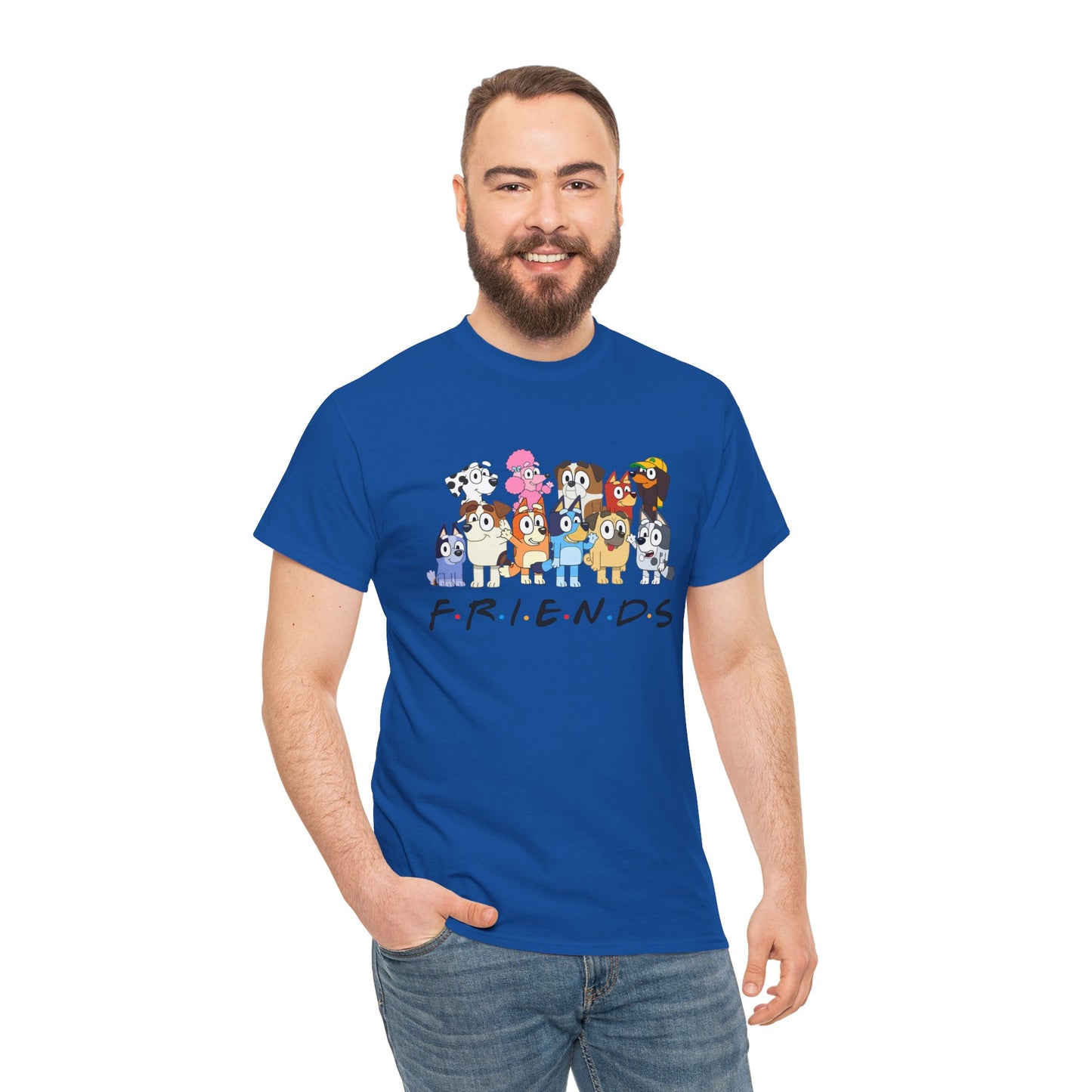 Princess Grace Bluey Friends Cartoon Unisex Heavy Cotton Tee Fun & Playful Design