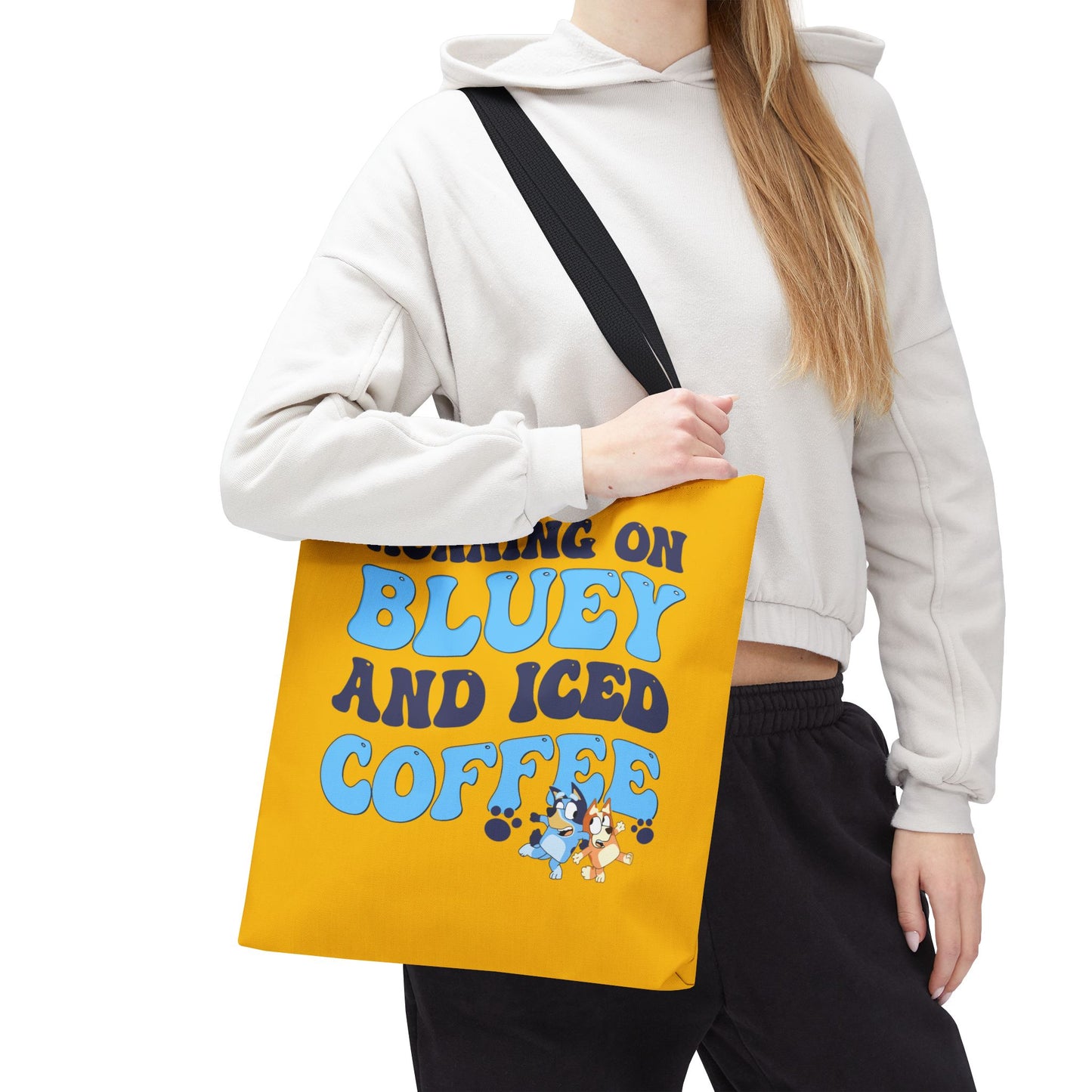Princess Grace Running on Bluey and Iced Coffee Tote Bag Fun & Functional Daily Carry