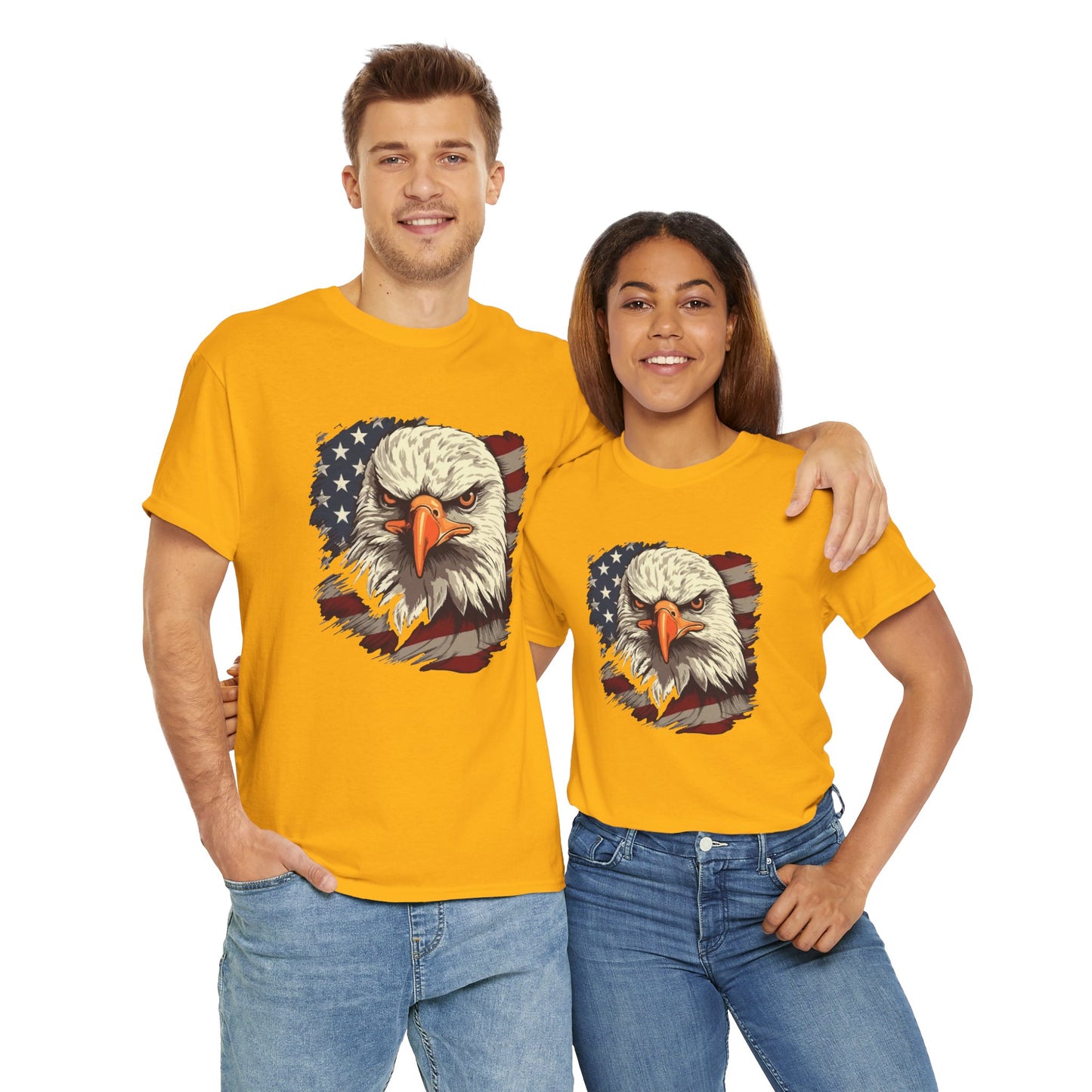 Princess Grace Patriotic Eagle Graphic Tee Unisex Heavy Cotton T-Shirt