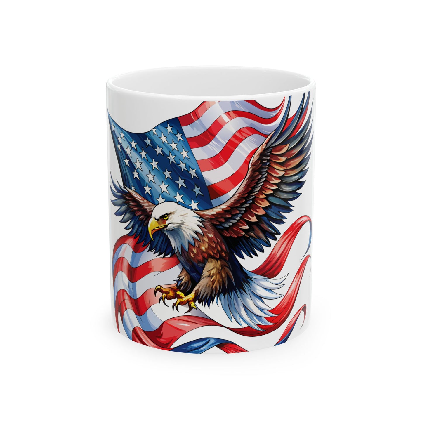 Princess Grace Patriotic Eagle Ceramic Mug 11oz & 15oz, Perfect for Independence Day