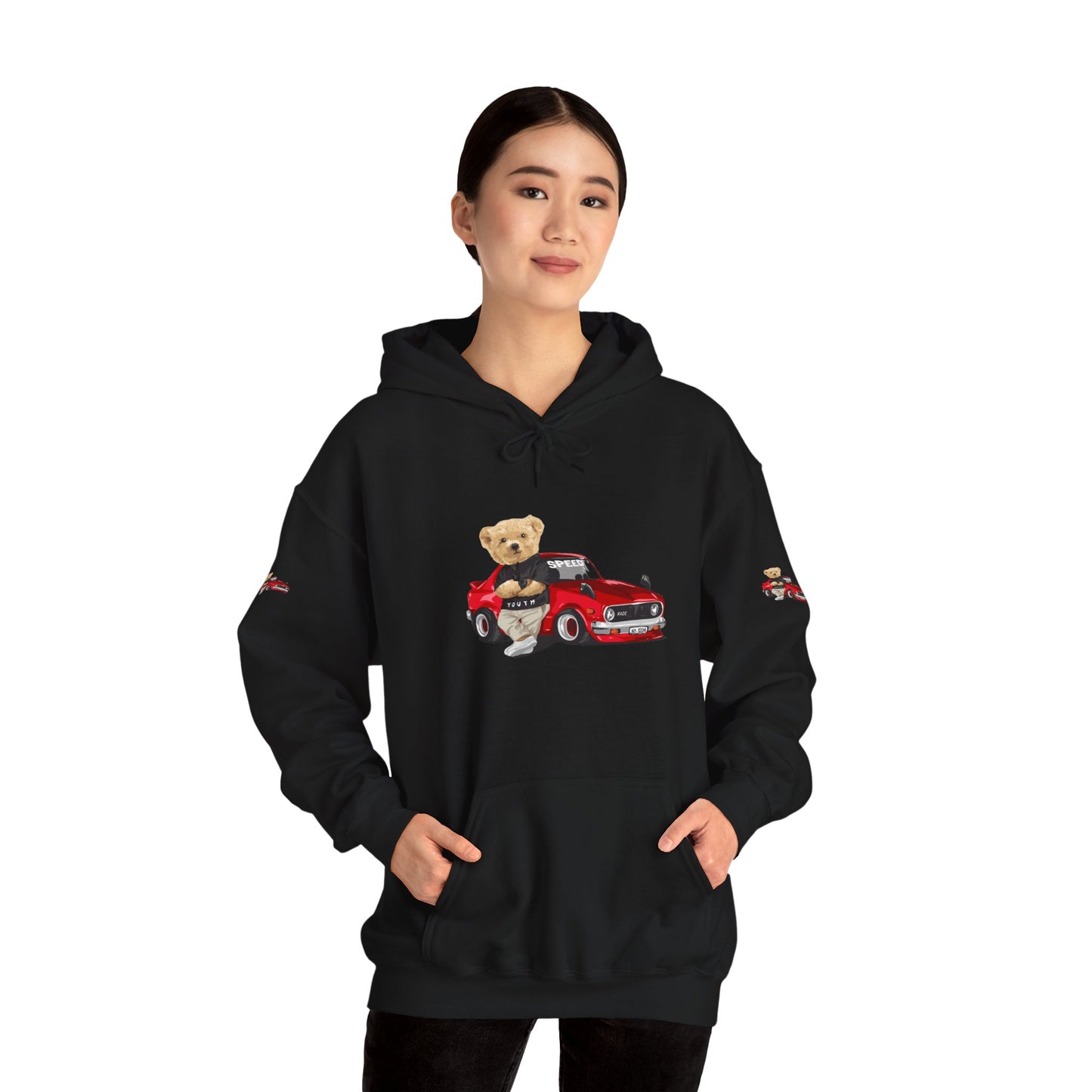 Princess Grace Vintage Bear Car Hoodie Fun Unisex Sweatshirt for Auto Lovers
